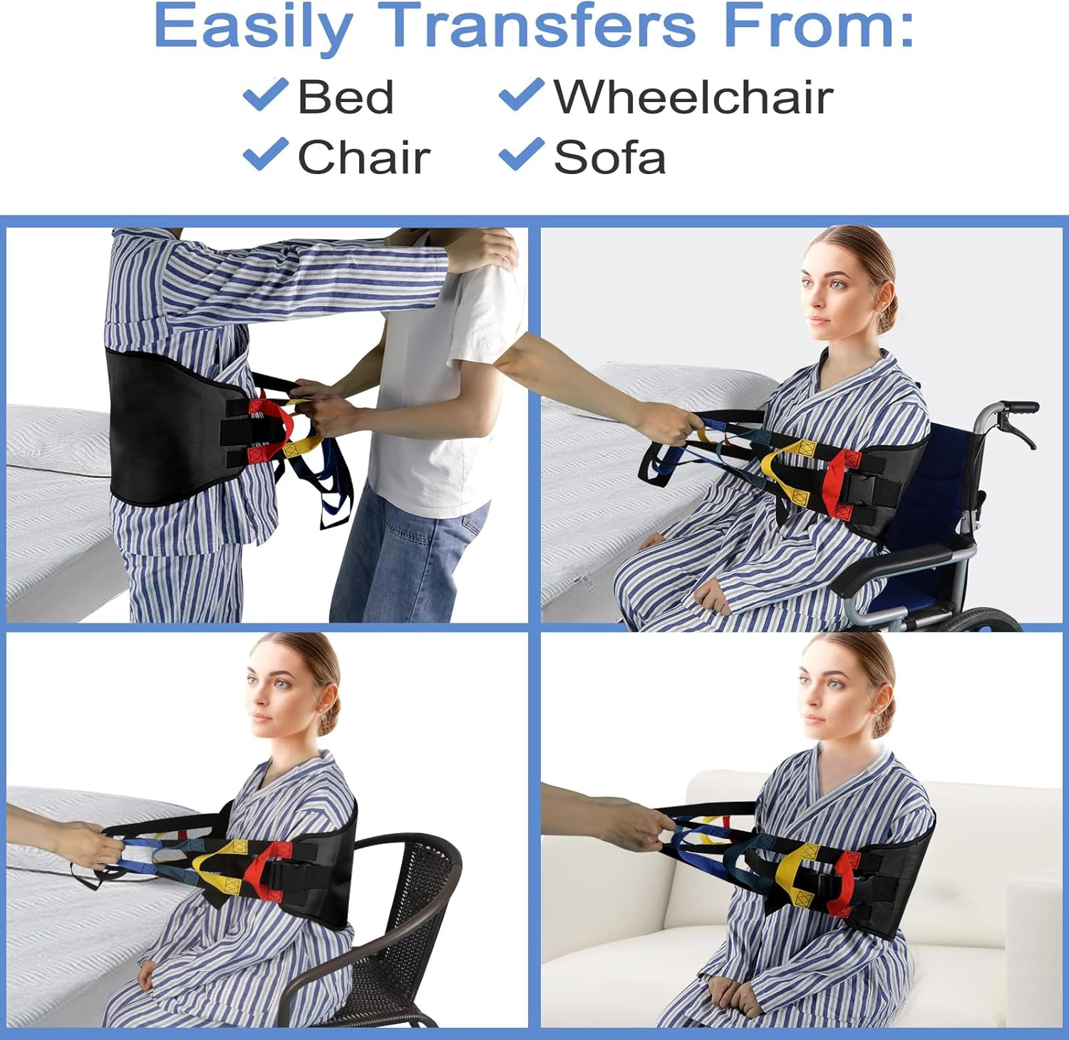 Heavy Duty Transfer Sling and Belt for Seniors and Disabled Mobility Aid