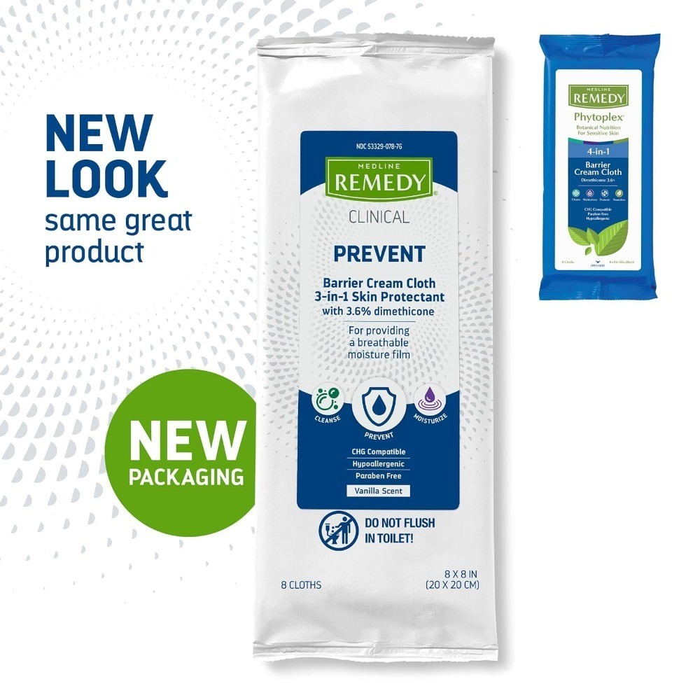 Clinical 3-in-1 Incontinence Wet Wipes for Adults Soothing Vanilla Scented