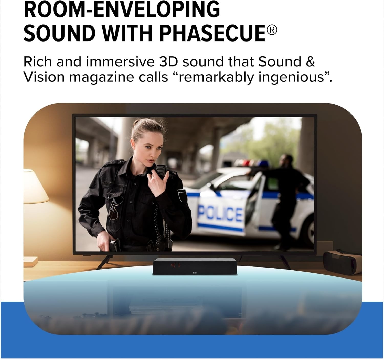 Dialogue Clarifying Sound Bar – Patented Hearing Technology, AccuVoice TV Sou…