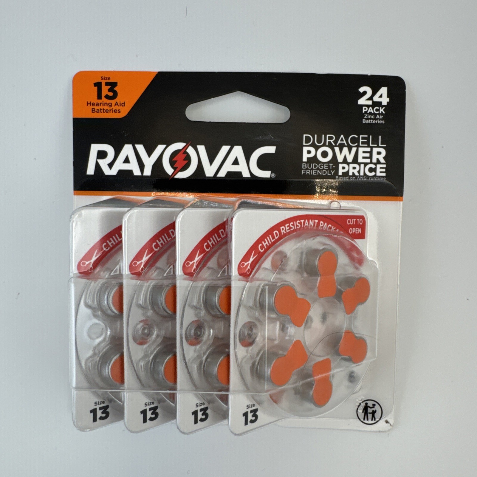 Rayovac Hearing Aid Batteries-24 Pack Size 13-Expiration Date Sep 2028 NIB 24