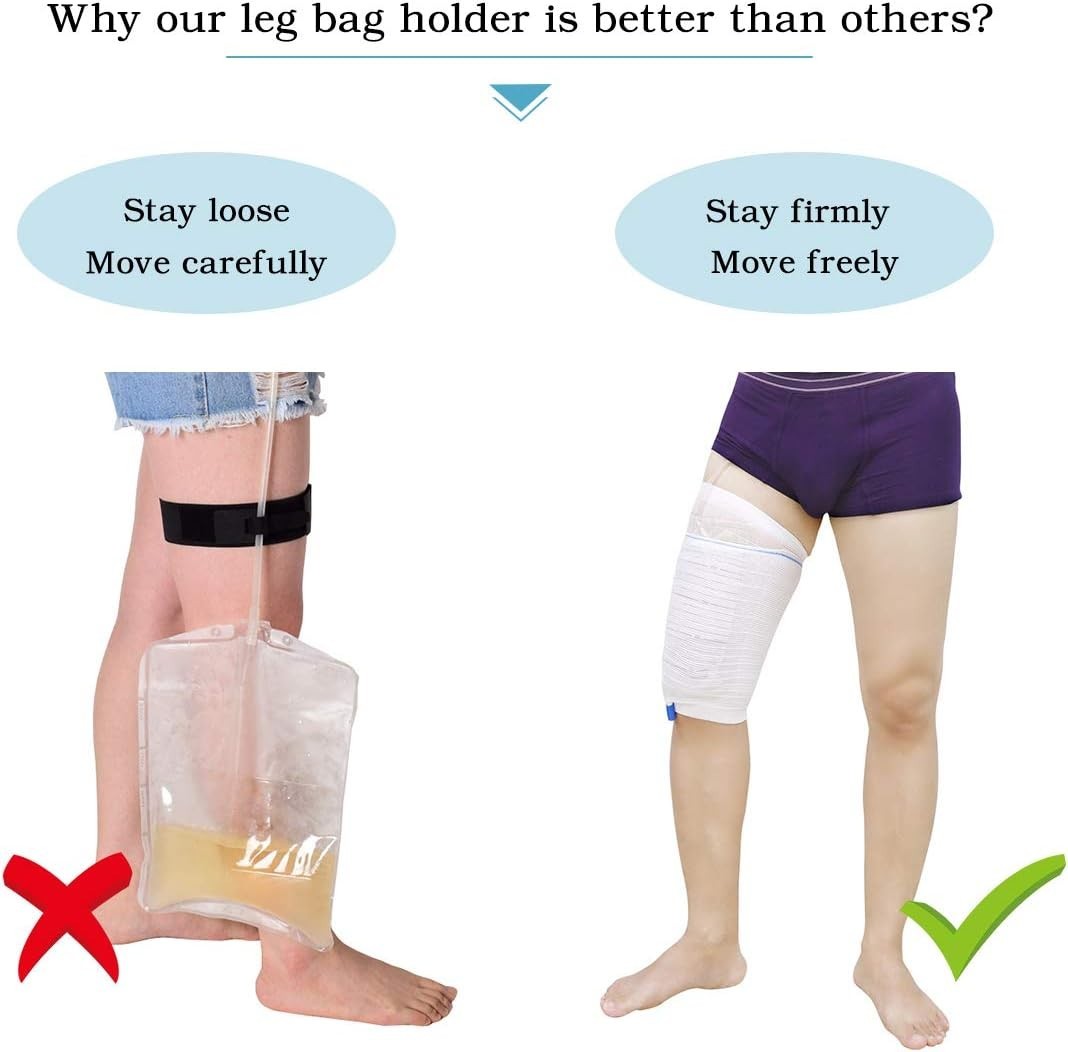 Durable Polyester Catheter Leg Bag Holder – Pack of 2 for Active Lifestyles