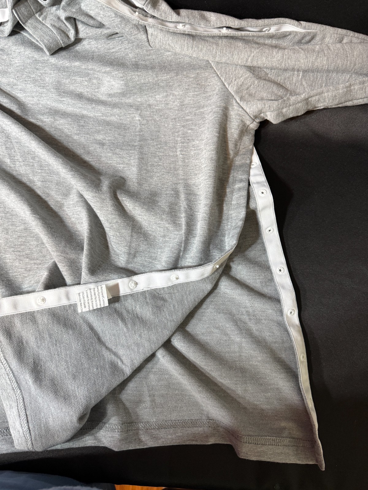 Deyeek Adaptive Long Sleeve LShirt Gray Side Snap Easy Dressing Disability Care
