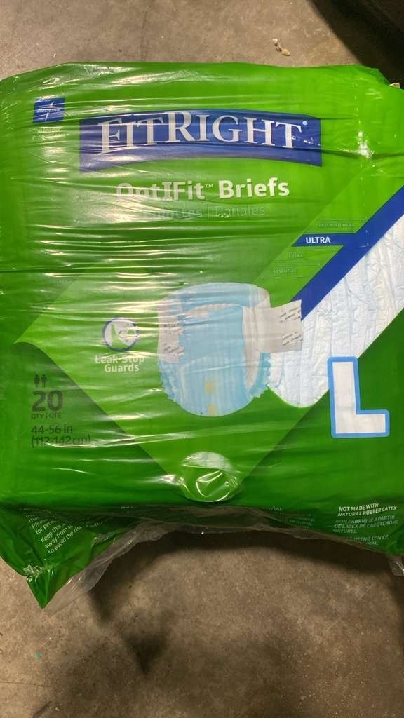 FitRight OptiFit Adult Diapers Incontinence Briefs w/Tabs 20 Ct – 44-56″ LARGE