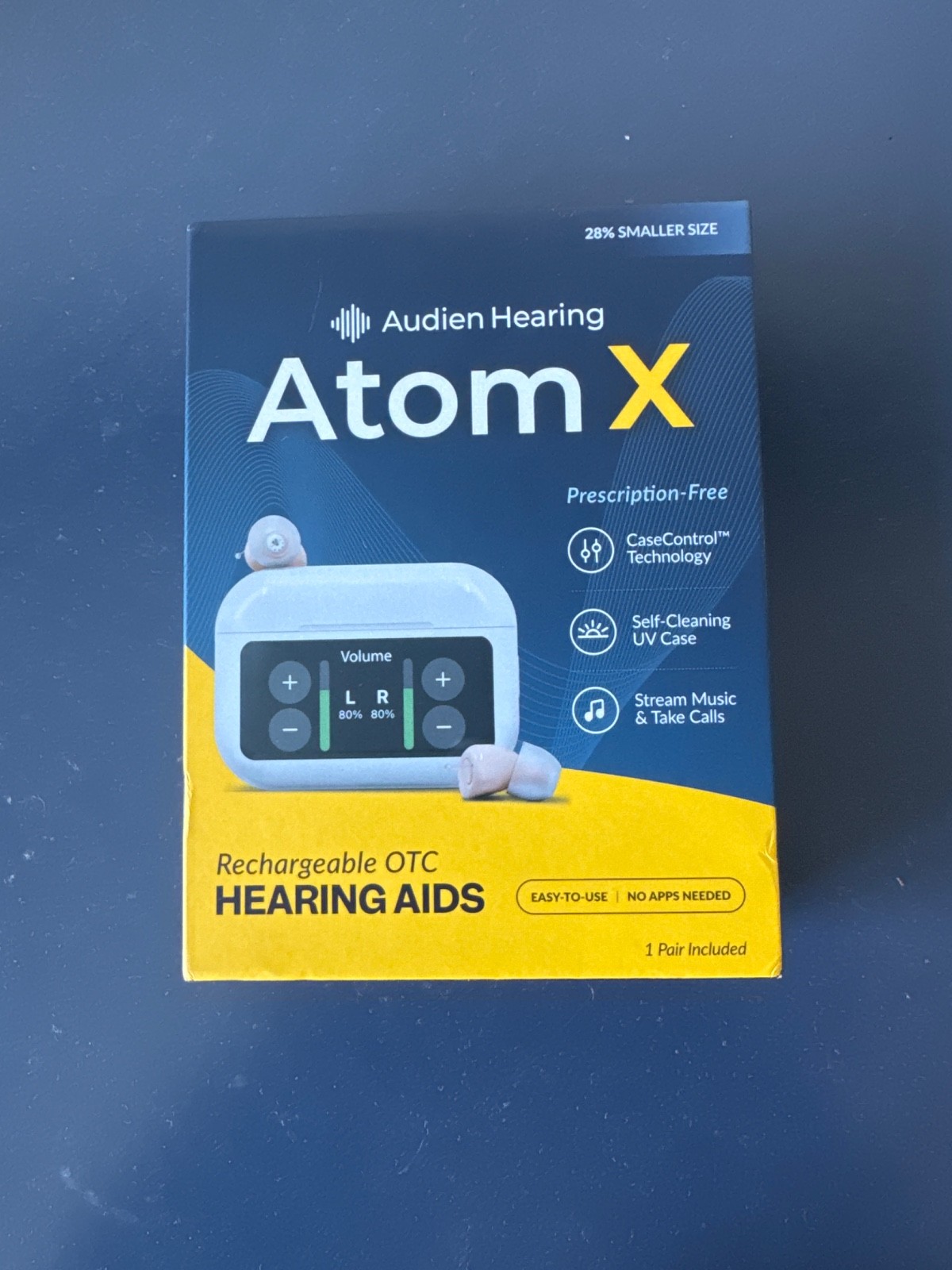 Audien Hearing ATOM X -Rechargeable OTC Hearing Aids -NEWEST MODEL-BRAND NEW!!