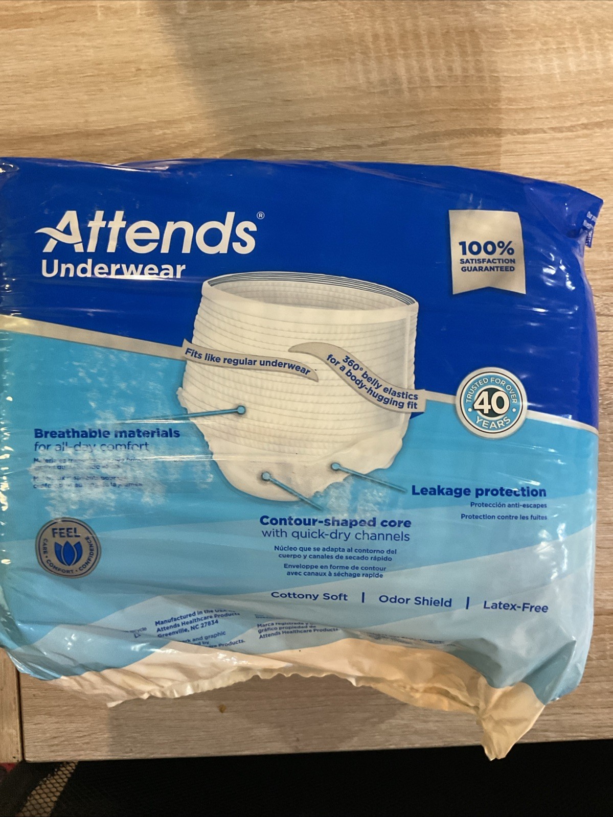 Attends Unisex Protective Underwear Medium 34 x 44” Bag of 20