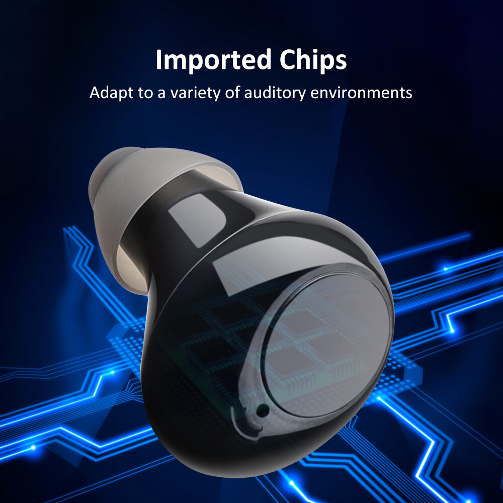 Z-300 Black Rechargeable BTE Hearing Aid – Ideal for Seniors, Invisible Design