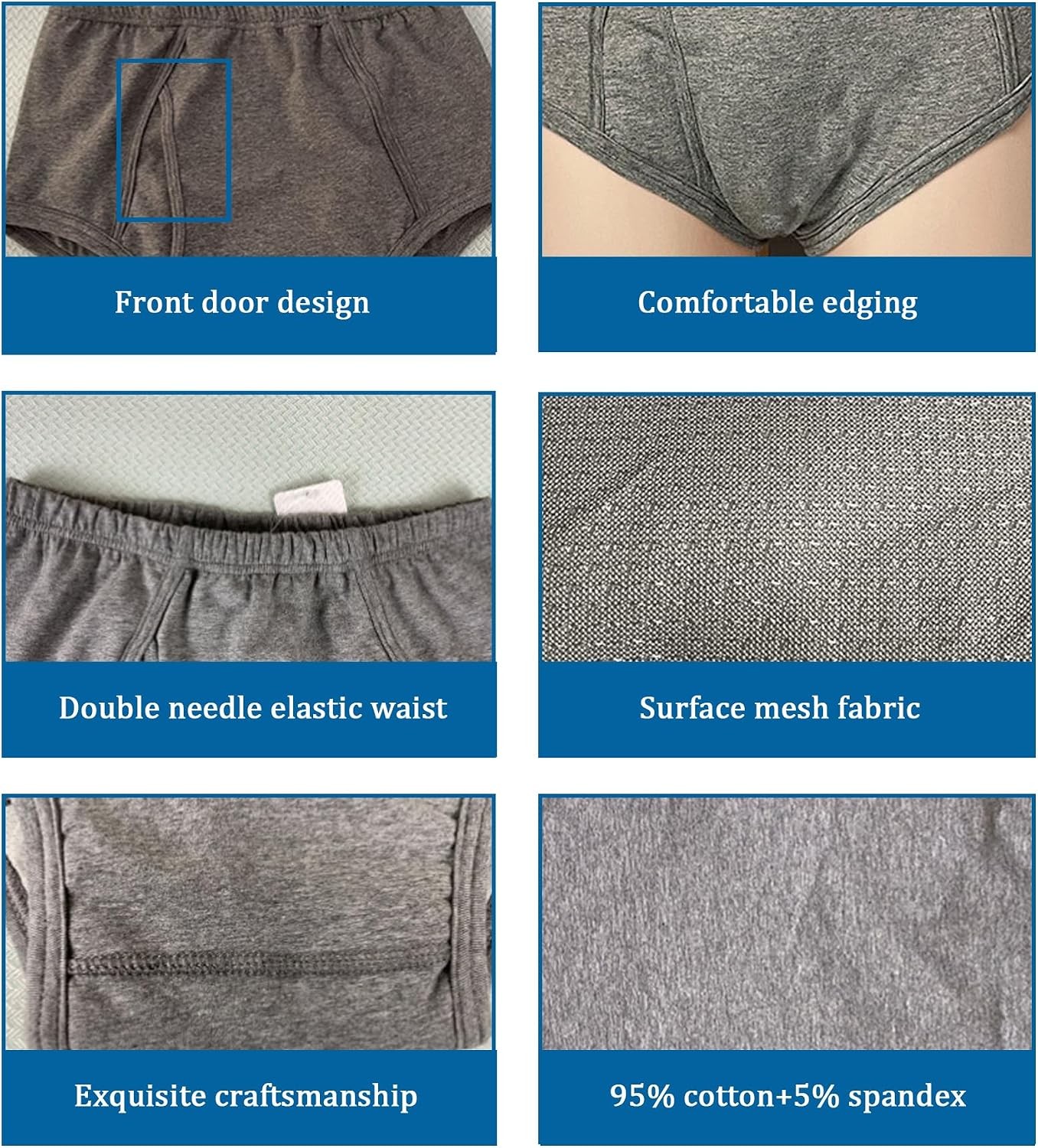 2/4Pcs Men’s Incontinence Underwear 500ml Urinary Leakproof Protective Briefs