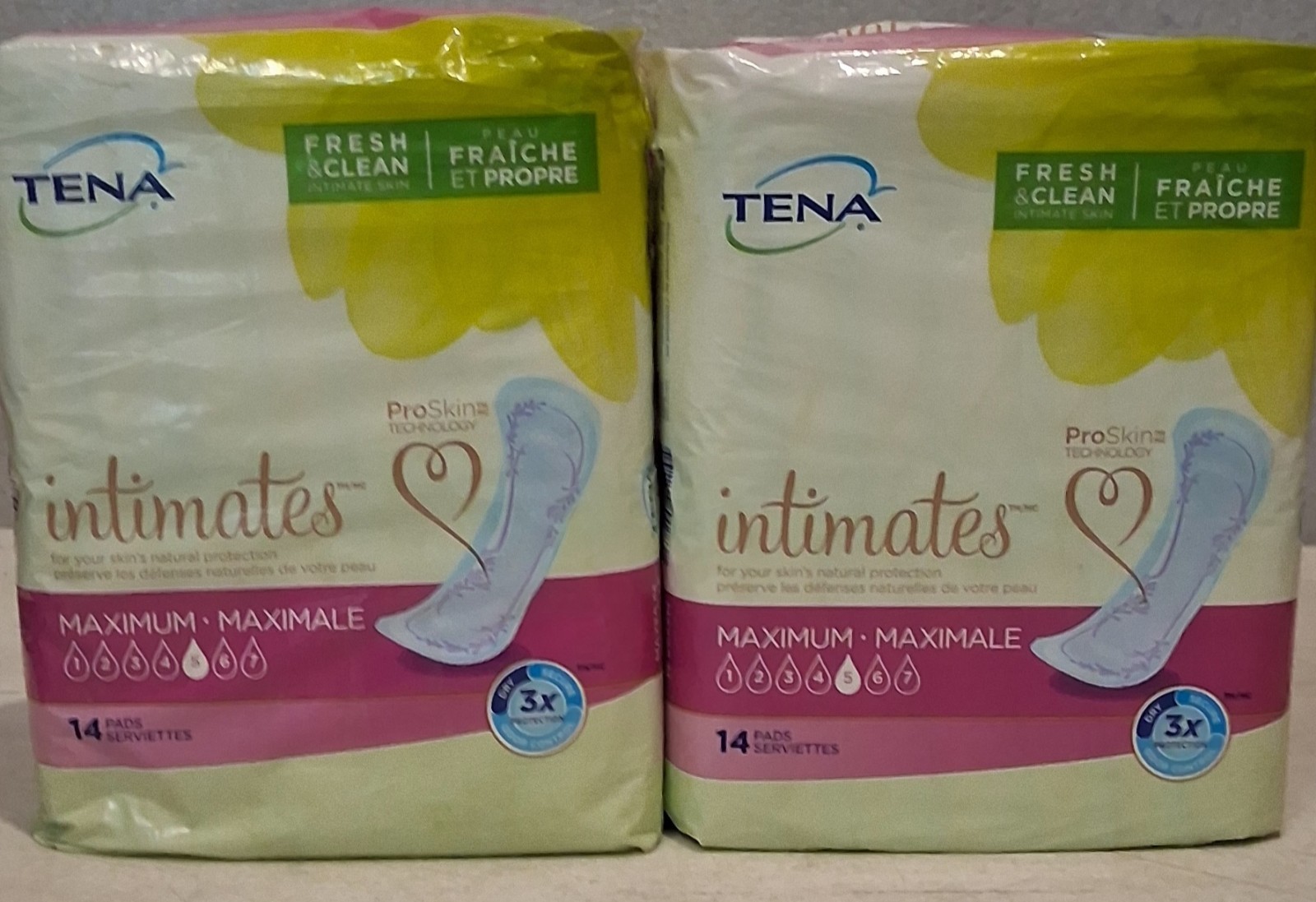 4-Tena intimates a maximum of 5 regular pads bladder control liners pack of 14