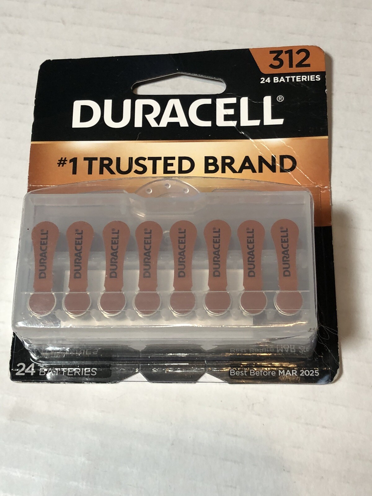Duracell Hearing Aid Batteries Brown Size 312, 24 Count Pack, 312A Size Heari…