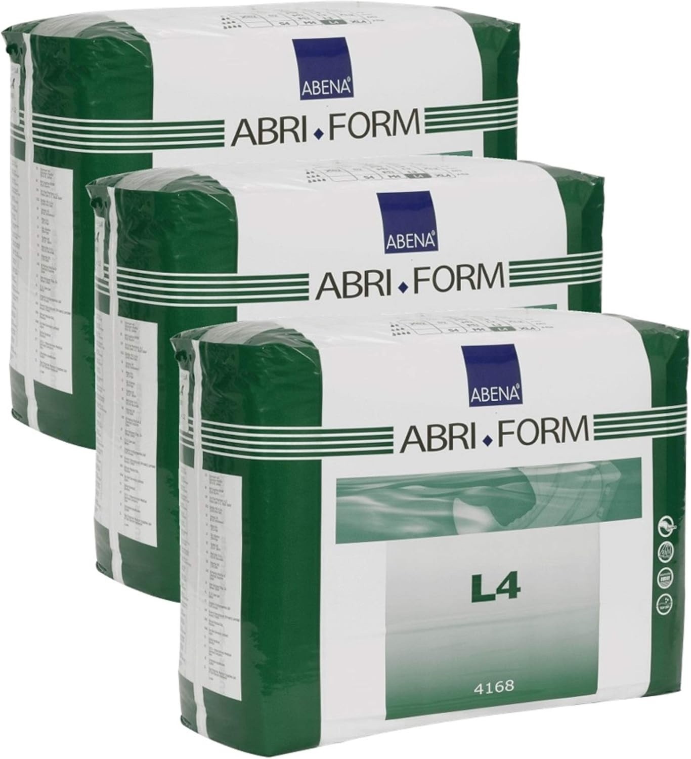 Abena Abri-Form Comfort Plastic-Backed Incontinence Brief, Level 4, Large, 36 Ct