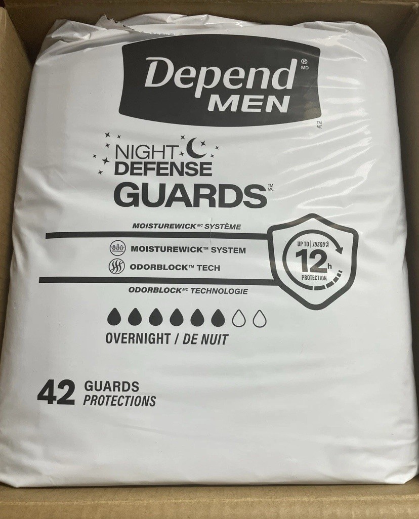 Depend Men Night Defense Guards Overnight Pads 42 Count new unopened package