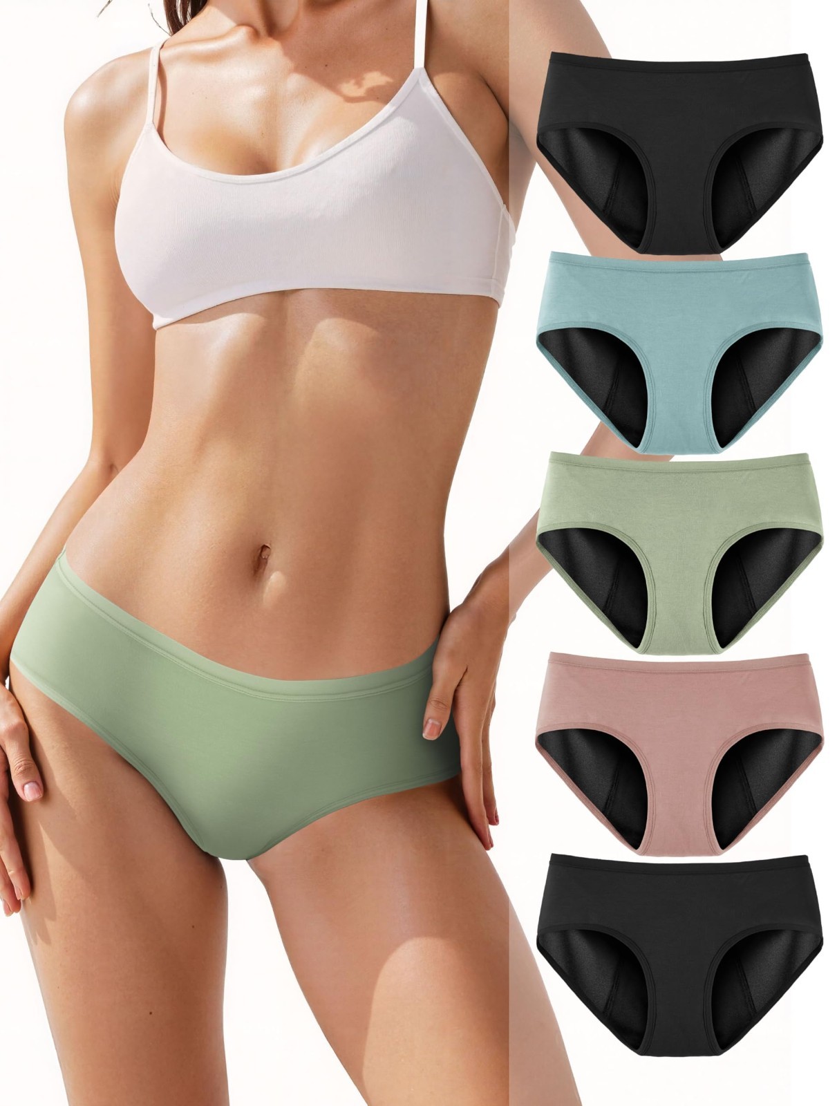 TIICHOO Womens Period Panties Heavy Flow Incontinence Underwear Leakproof Size S
