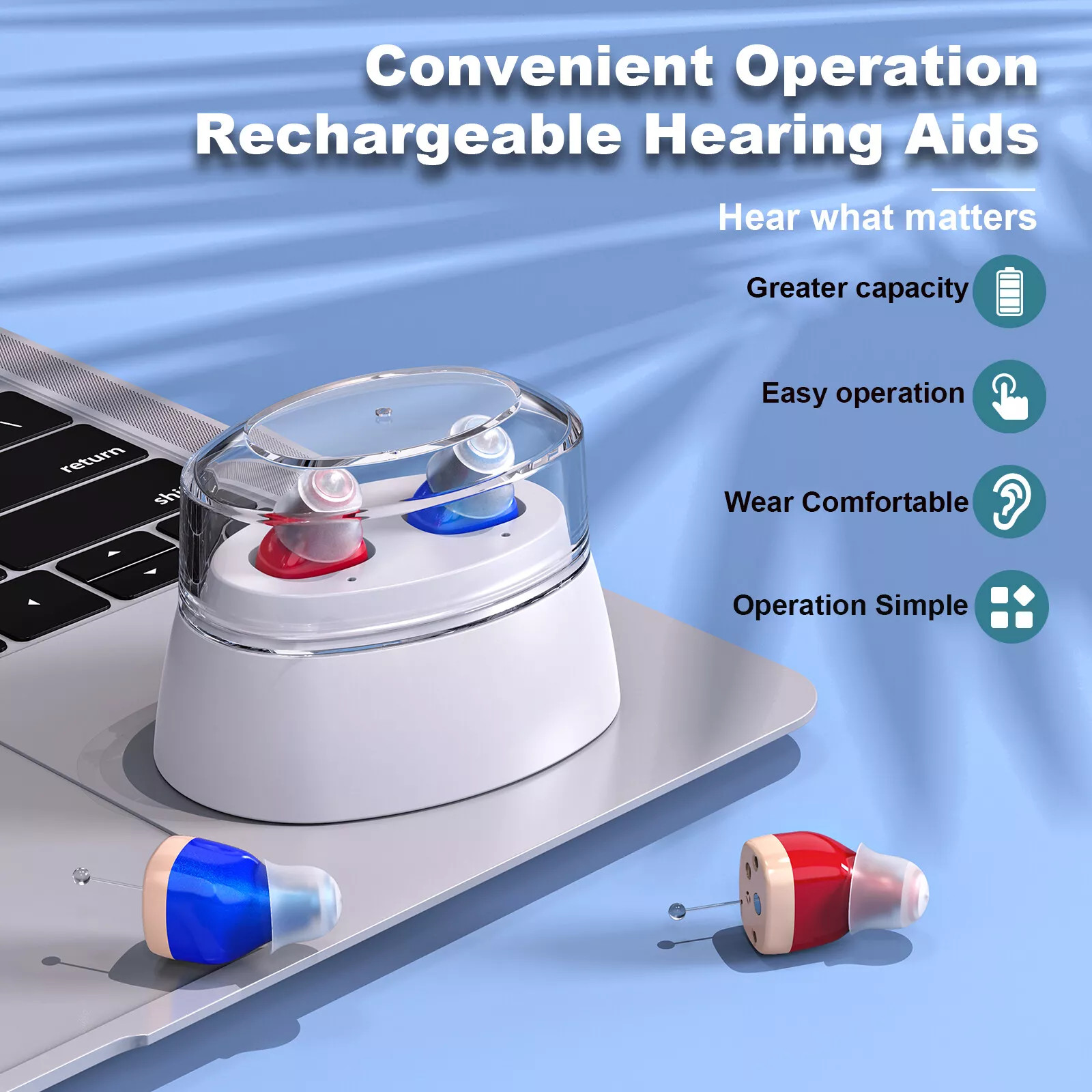 MiNi Digital Invisible Rechargeable Hearing Aids CIC Small Sound Voice Amplifier