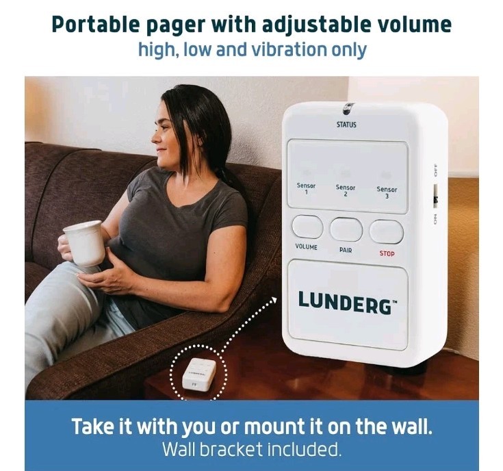 Lunderg LARGE Bed Alarm for Elderly Adults – Wireless Sensor Pad 20” x 30”