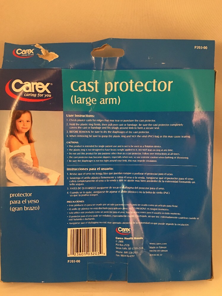 Carex Cast Protector Large Arm Latex Free 23 Inch PVC Plastic Ring Diaphragm