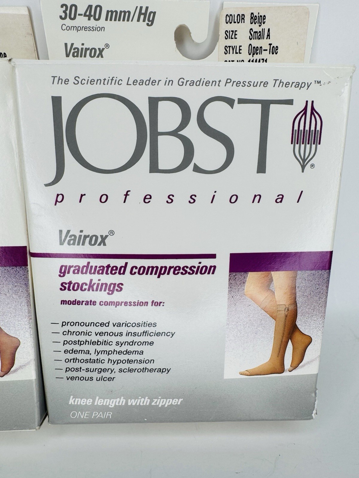 JOBST Knee Length Vairox Open-Toe Compression Stockings 30-40 Small A Lot Of 2