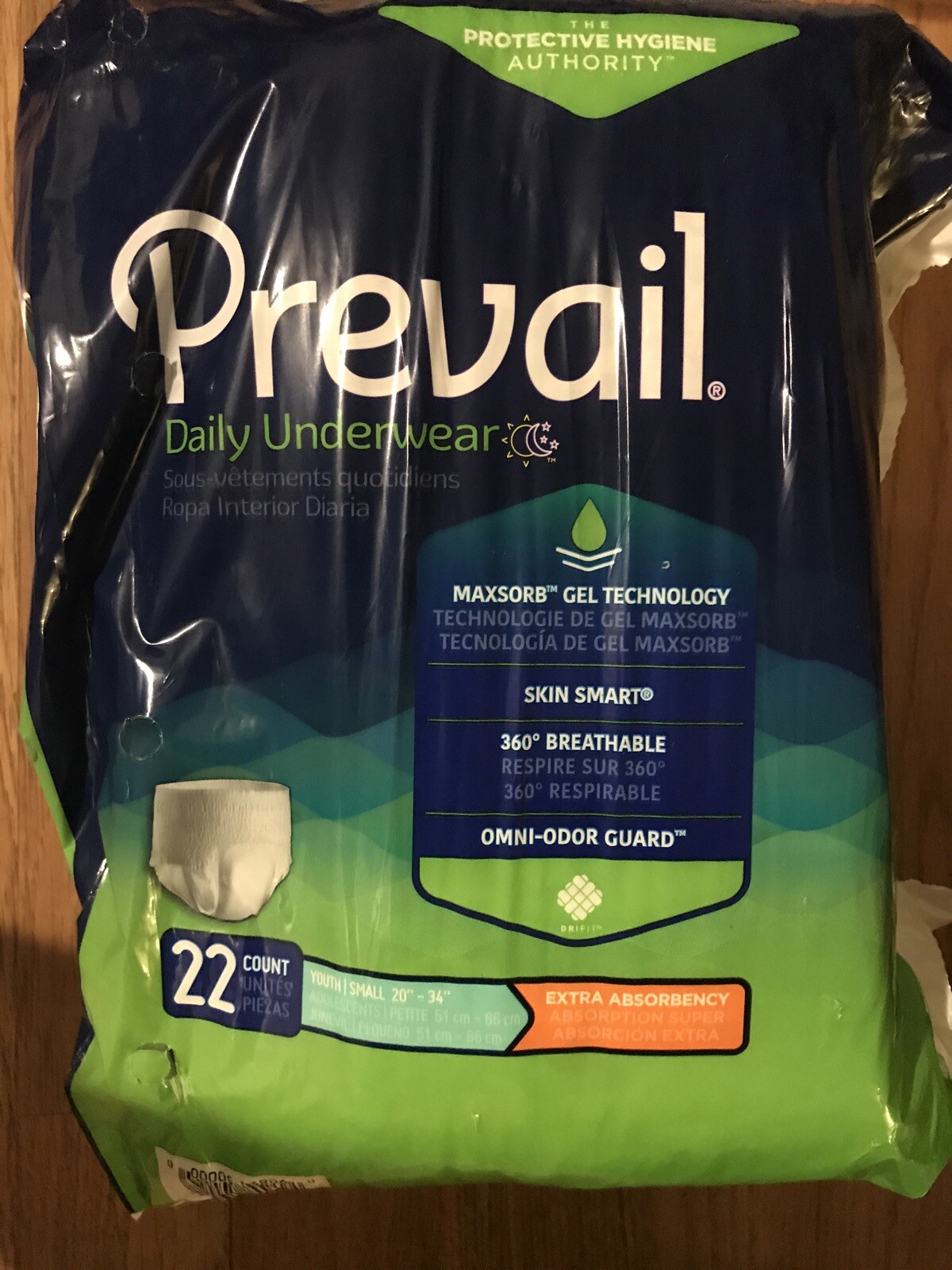 Prevail Daily Underwear Maxsorb Gel Technology Small 20″ – 34″ Waist – 22 Count