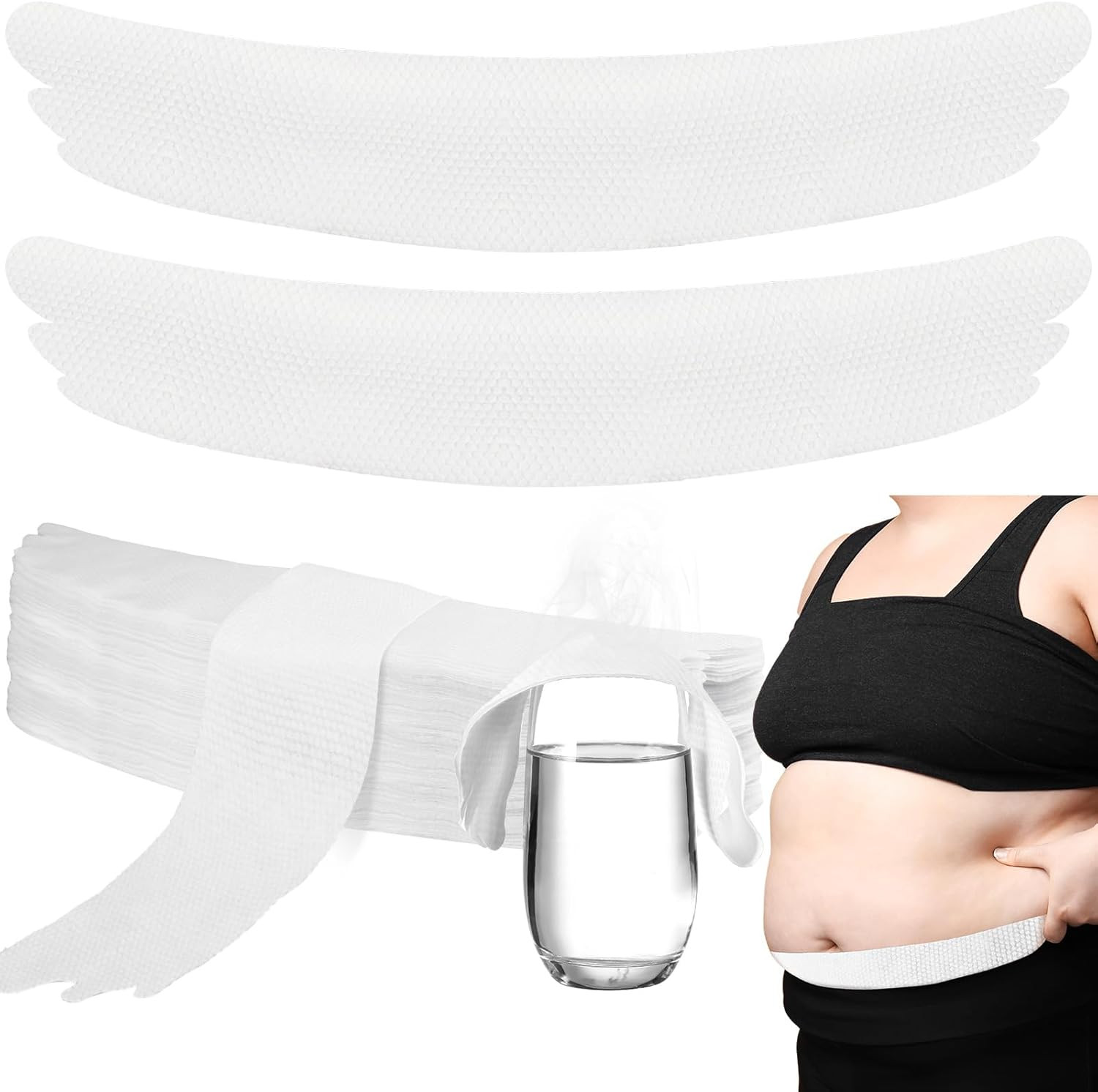 100 Pcs Disposable Tummy Liners for Sweat Cotton Soft Absorber Pads plus Size Co