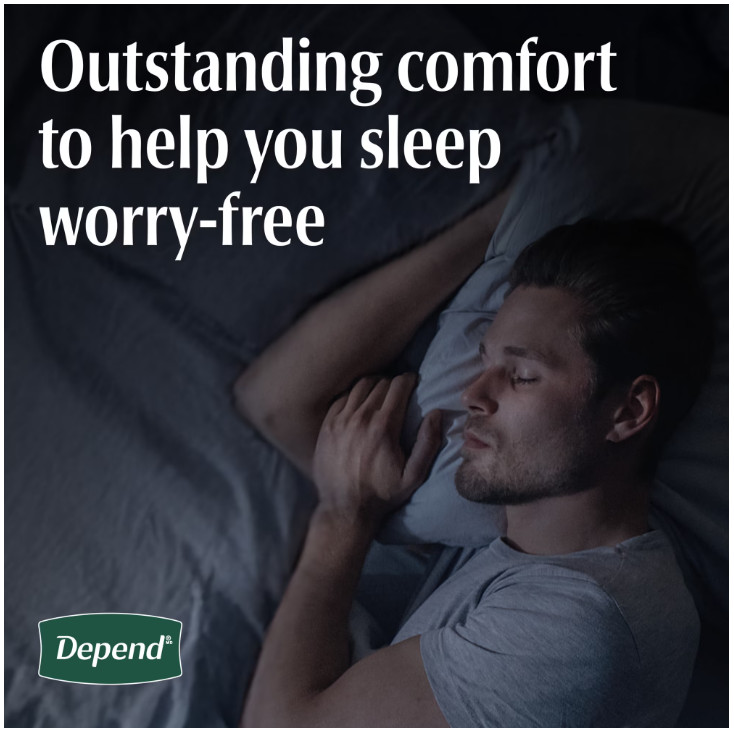 Depend Night Defense Incontinence Underwear for Men, Adult Diapers, L, 56 Count