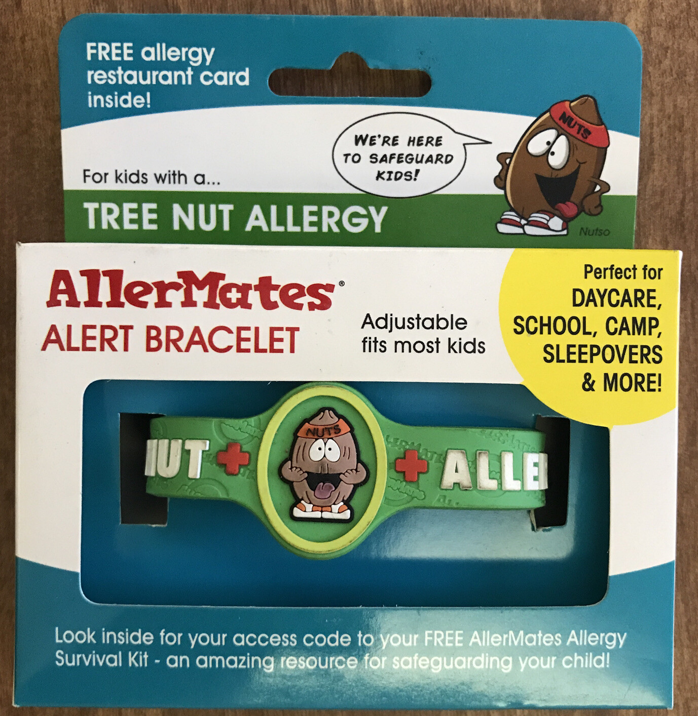 3 – AllerMates Tree Nut Allergy Medical Health Alert ID Silicone Bracelet