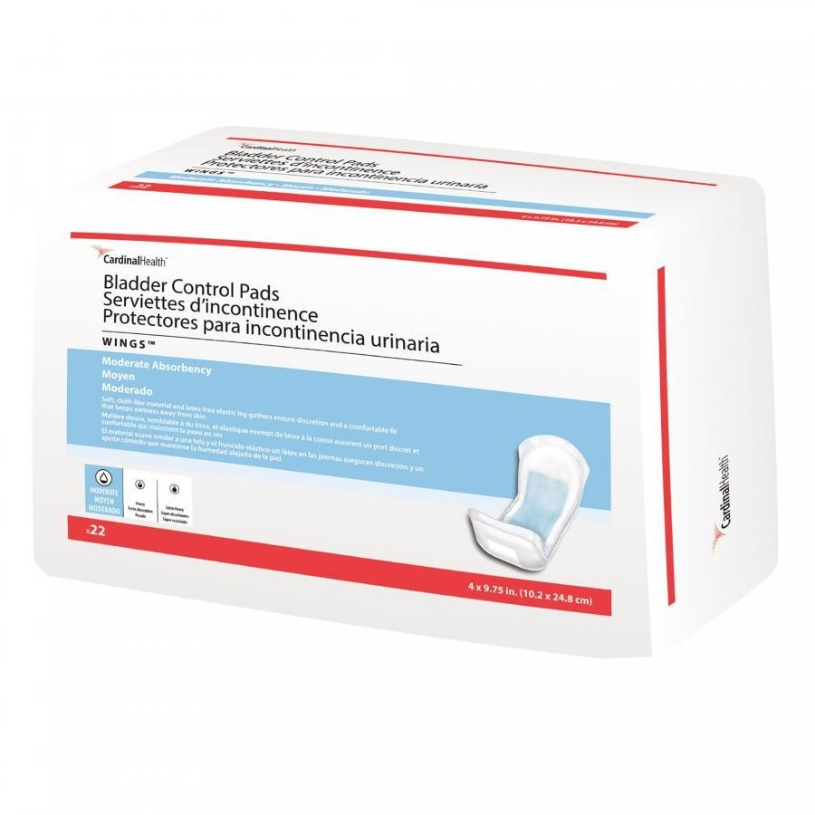 Wings Bladder Control Pads Adult Unisex Moderate Absorb One Size 4″x9.75 In.