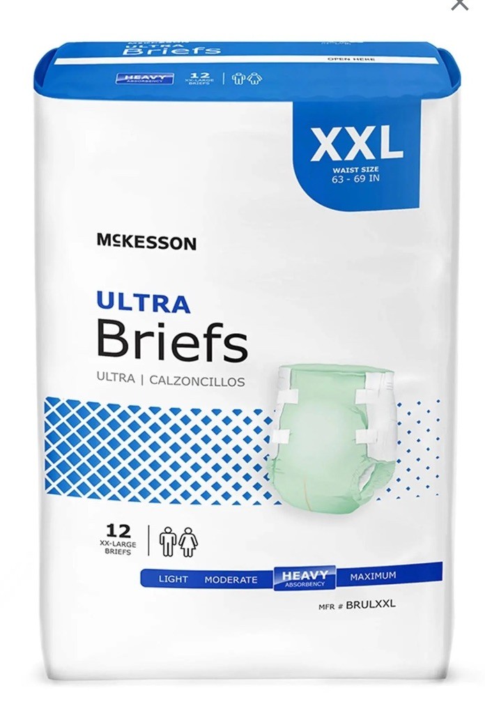 McKesson Ultra Plus Bariatric Disposable Briefs Diapers XXL BRBAR Heavy 12 ct