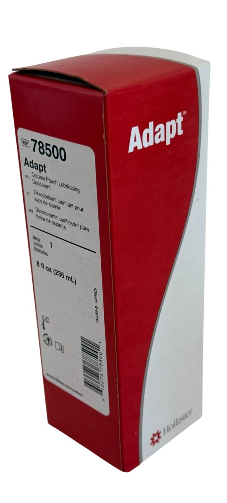 NEW Hollister Ostomy 78500 Box of 1 Adapt Lubricating Deodorant 8 fl oz
