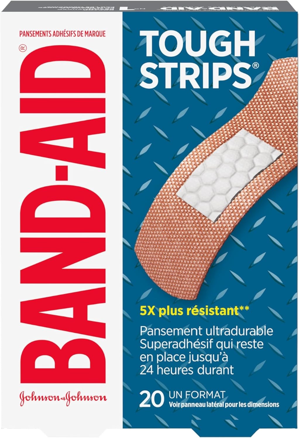 Band-Aid Brand Tough Strips Adhesive Bandage for Minor 20 Count (Pack of 1)