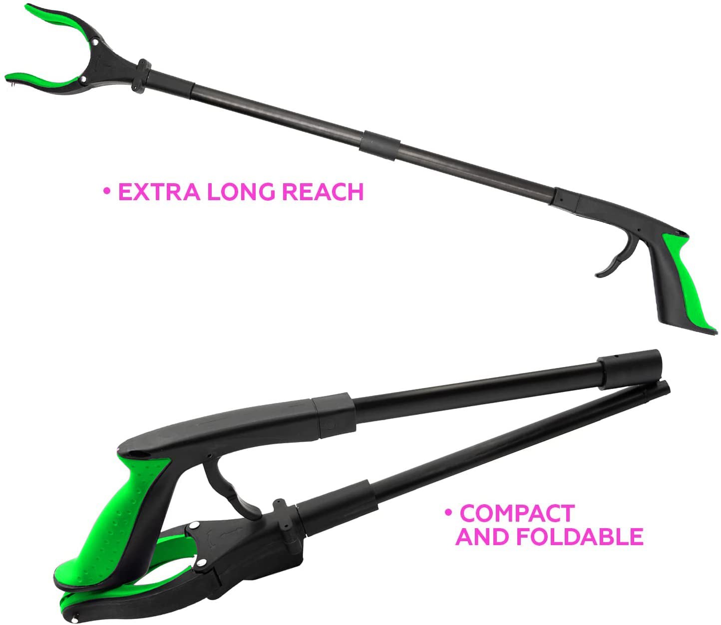 Grabber Tool 32″ Aluminum Magnetic Claw with LED Light, Lightweight Foldable …