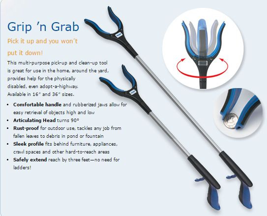 Ettore 49036 32″ Grip’n Grab Mobility Pickup Tool Grabber Reacher – Pack of 6