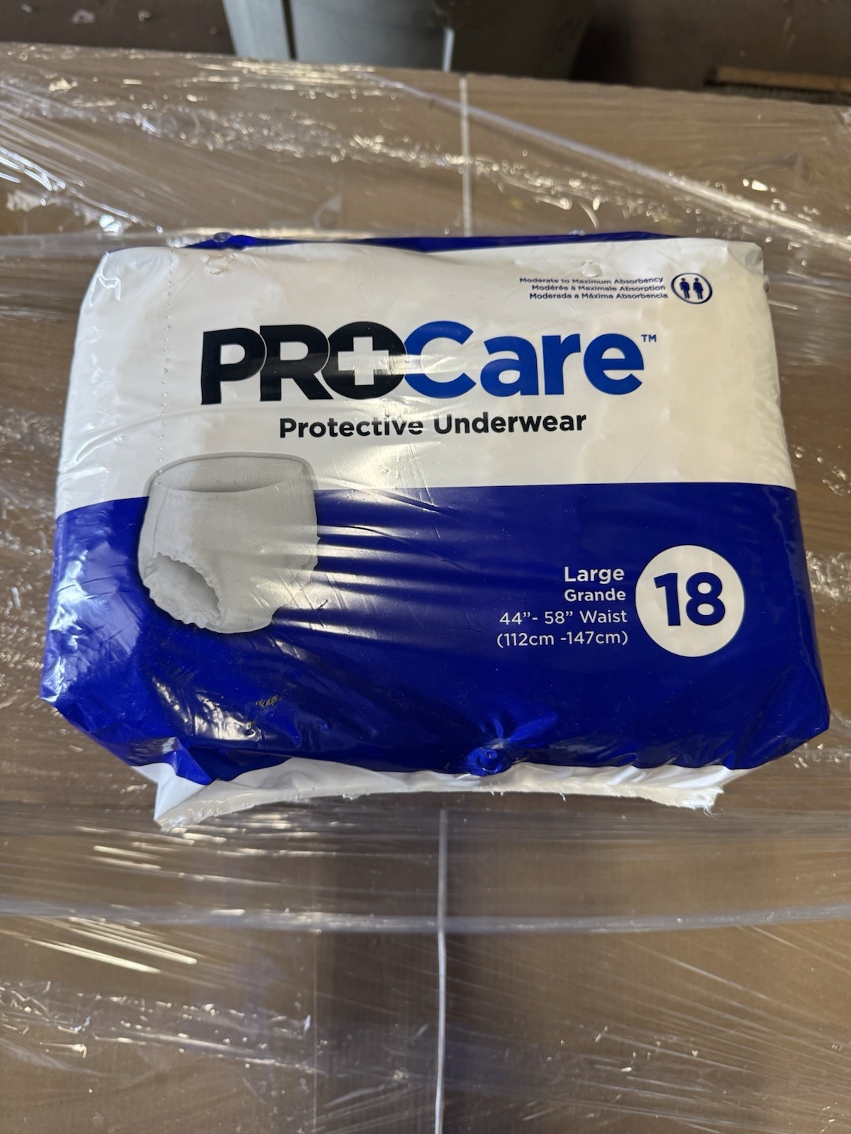 Procare ~ Protective Underwear ~ Pack Of 18~ Size Large 44″ – 58” (112cm-147cm)