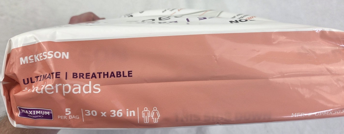 5 McKesson Max Maximum Absorbency Adult Disposable Bed Pad XL Underpads 30×36”