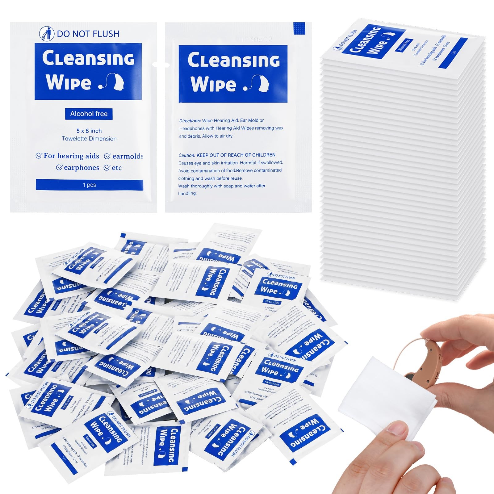 Heigble 250 Counts Hearing Aid Cleaning Wipes 5.51 x 7.87” Hearing Aid Wipes…