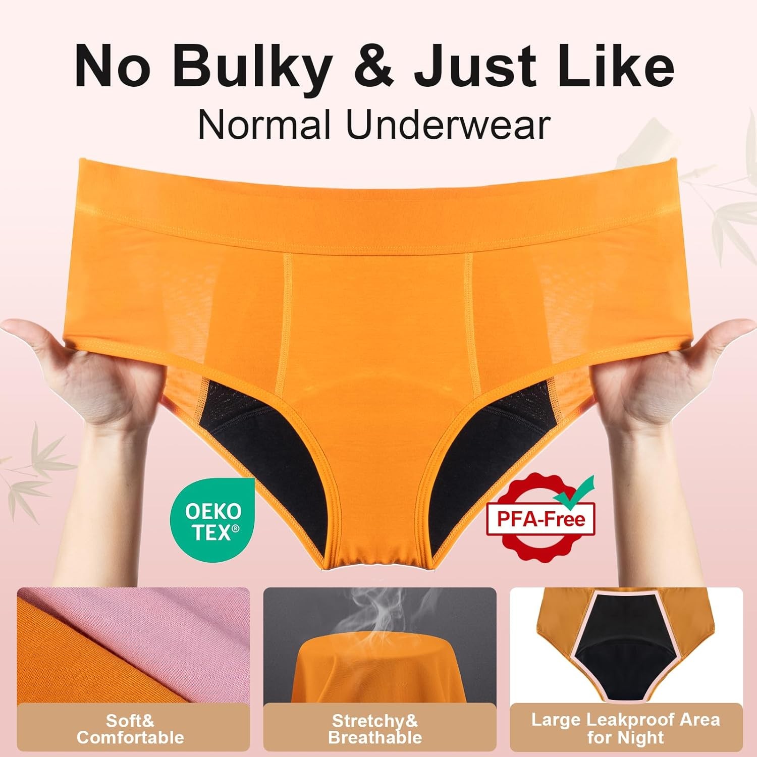 Leak Proof Period Underwear for Women Heavy Flow Washable Plus Size Period Panti