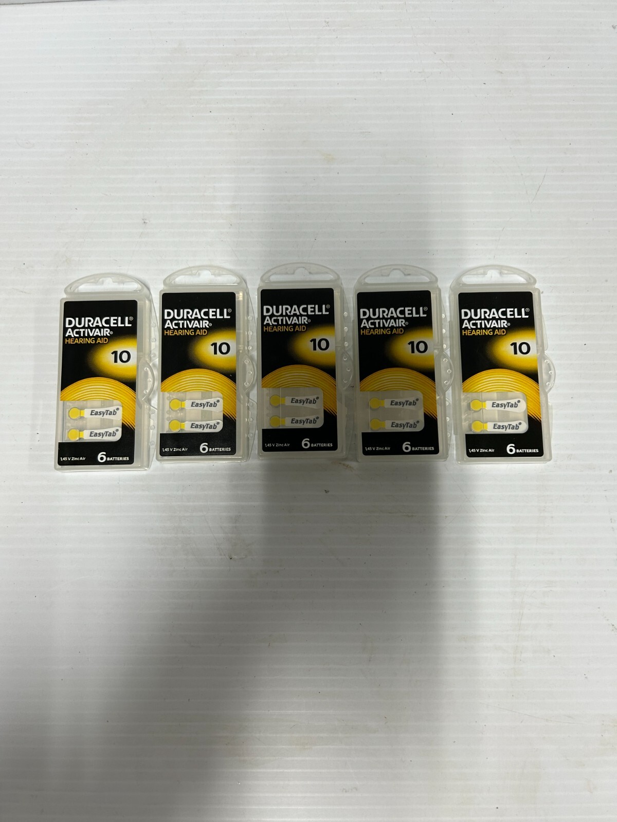Duracell Activair Hearing Aid Batteries Size 10 5 Packs of 6 Batteries