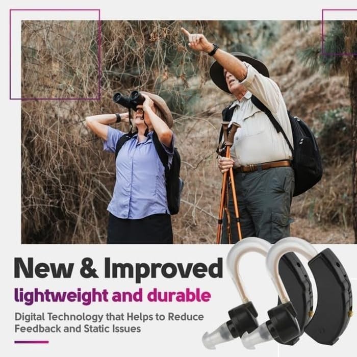 Digital Hearing Amplifiers with Crystal Clear Sound – Lightweight Black Set