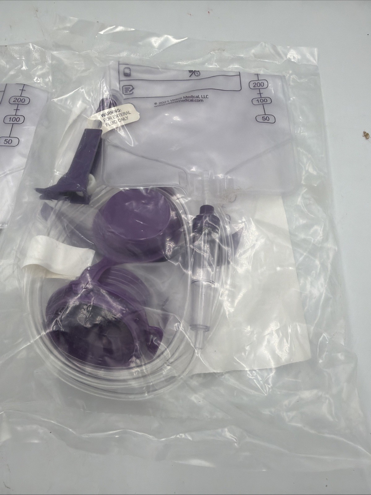Lot of 2 Vesco Medical 1000mL PVC Bag Gravity Feed Set with ENFit VED-046