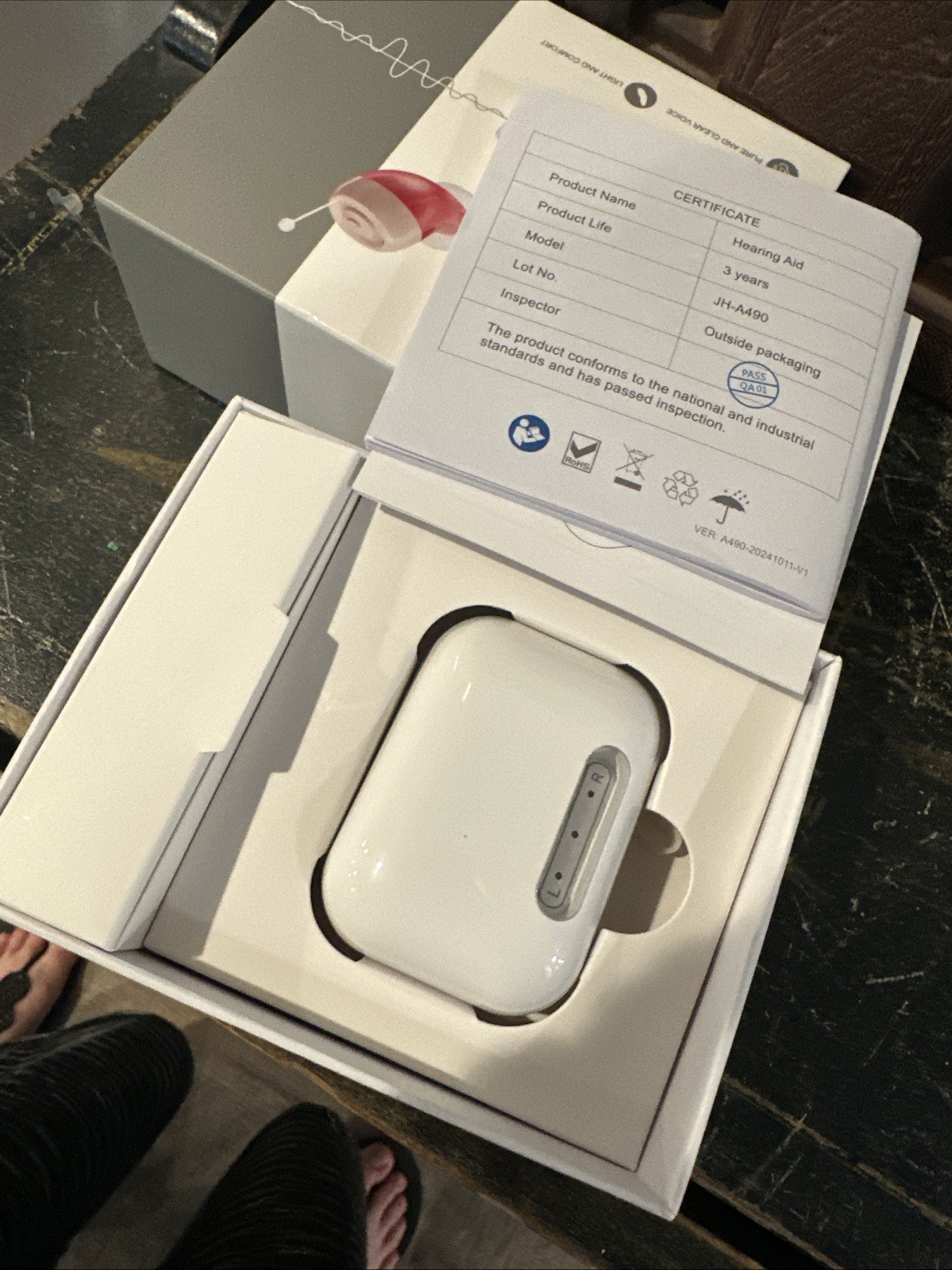 Standard Hearing Aids For Adults Rechargeable W/ Case JH-A490 NEW!
