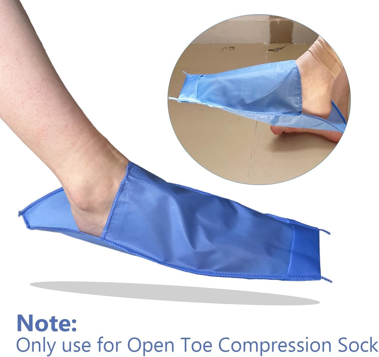 Open Toe Compression Sock Aid for Easy Slide – Slip Stocking 2 Pcs (Blue)