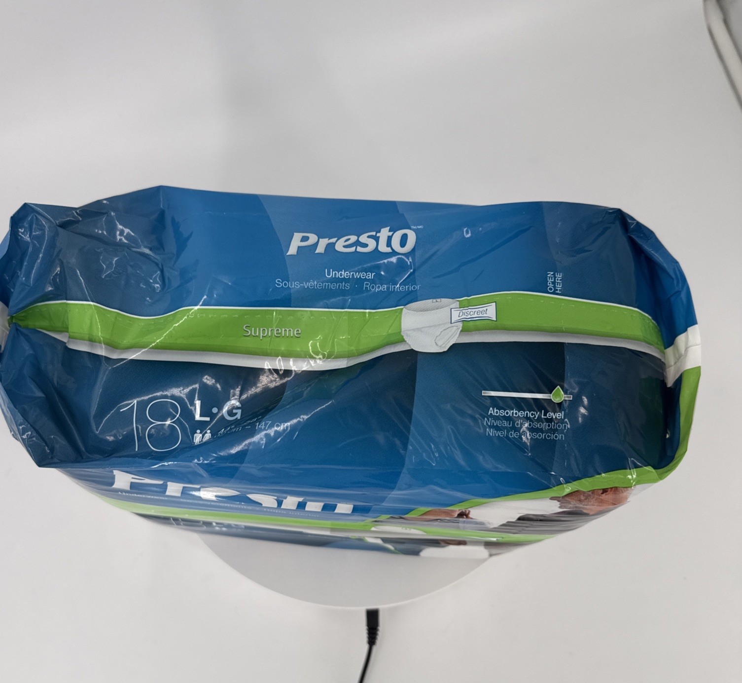 New Presto Supreme Classic Protective Underwear Large 1 Pack of 18 – AUB25040