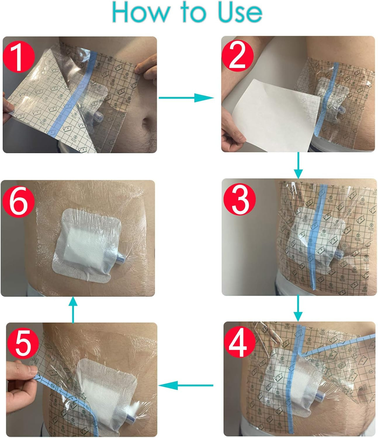 25 Pcs Waterproof Stoma Shower Cover 9″X9″, Ostomy Bag Protector Shield Film Ban