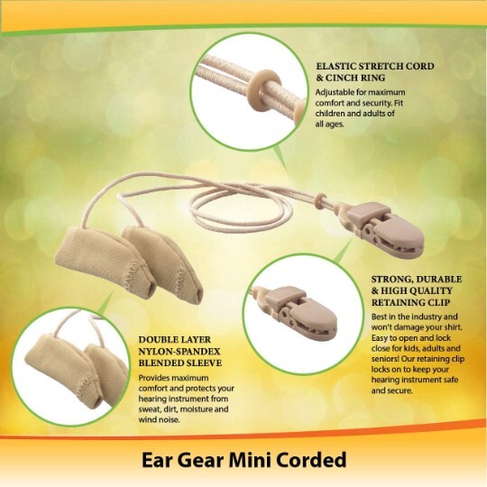 Ear Gear Mini Corded (Binaural) | 1″-1.25″ Hearing Aids | Camouflage