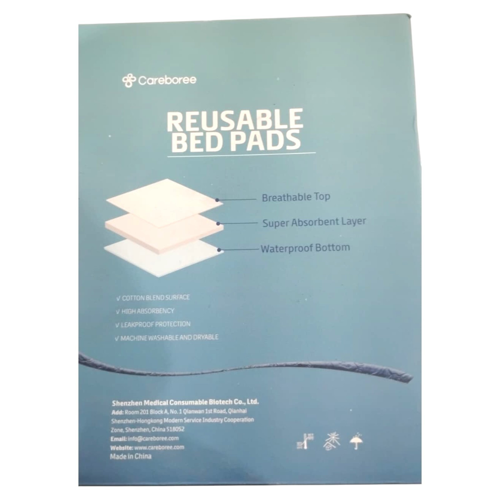 Careboree 2 Pack Cotton Top Quilted Underpad Waterproof Extra Absorbent 34″x36″