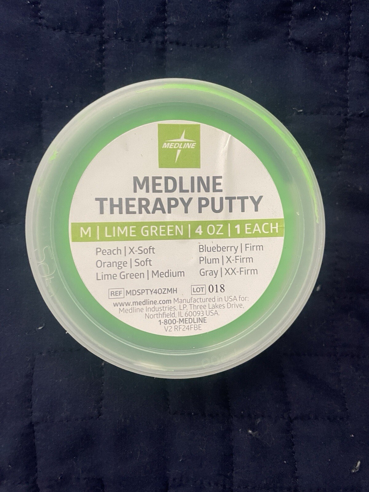 Medline Hand Therapy Putty 4oz Lime Green Medium Resistance