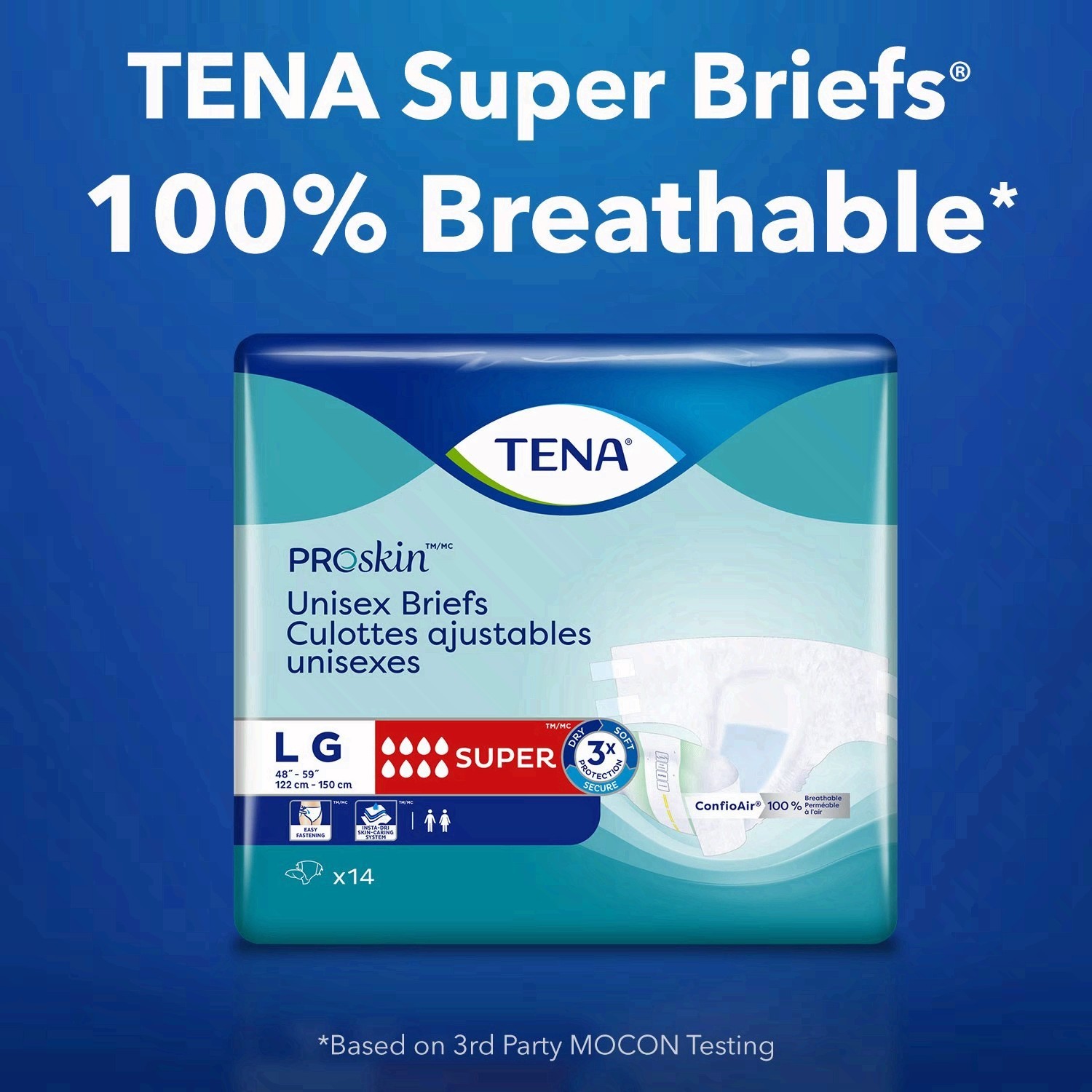 TENA ProSkin Unisex Adult Diapers, Super Absorbency, Large, 56 Count