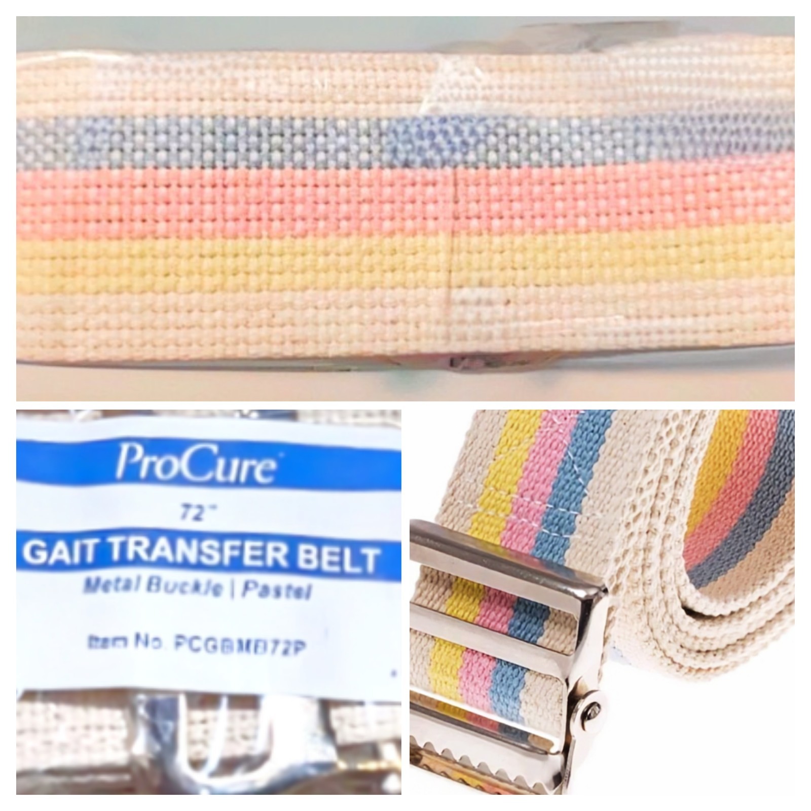 X10 Transfer Gait Belts 72″ Universal Secure Metal Buckle Rehabilitation NEW!!
