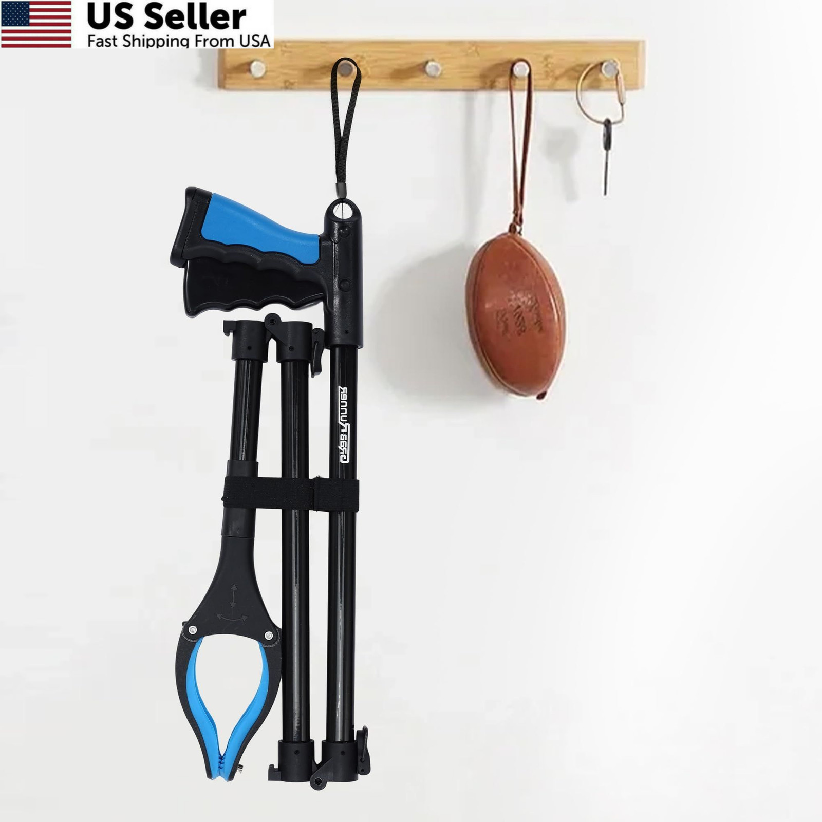 GrabRunner 38 Inch & 44 Extra Long Grabber Reacher Tool Long, Blue
