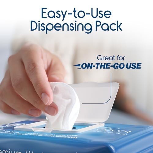 Adult Wet Wipes for Incontinence & Cleansing | 12 Packs of 50 Wash Cloths 8″x12