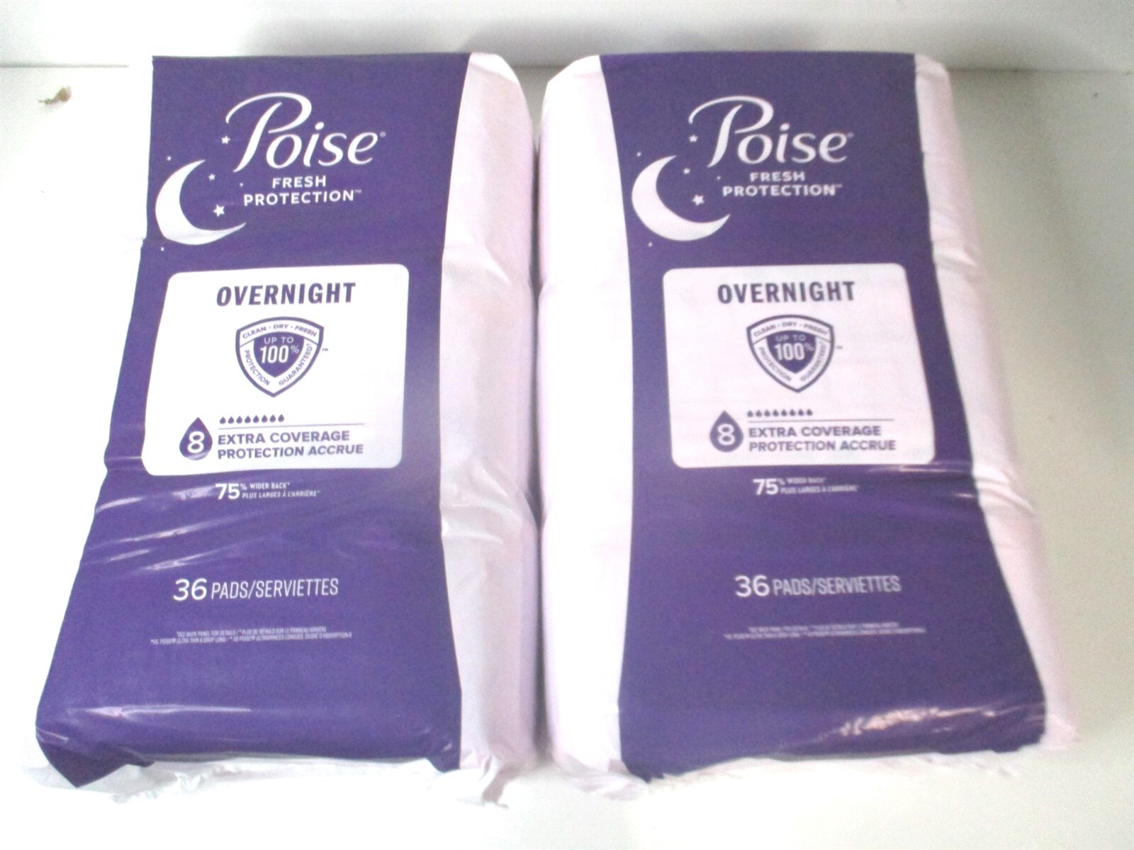 Poise Extra Coverage Incontinence Bladder Control Pads Women’s 36ct x 2 72 Total