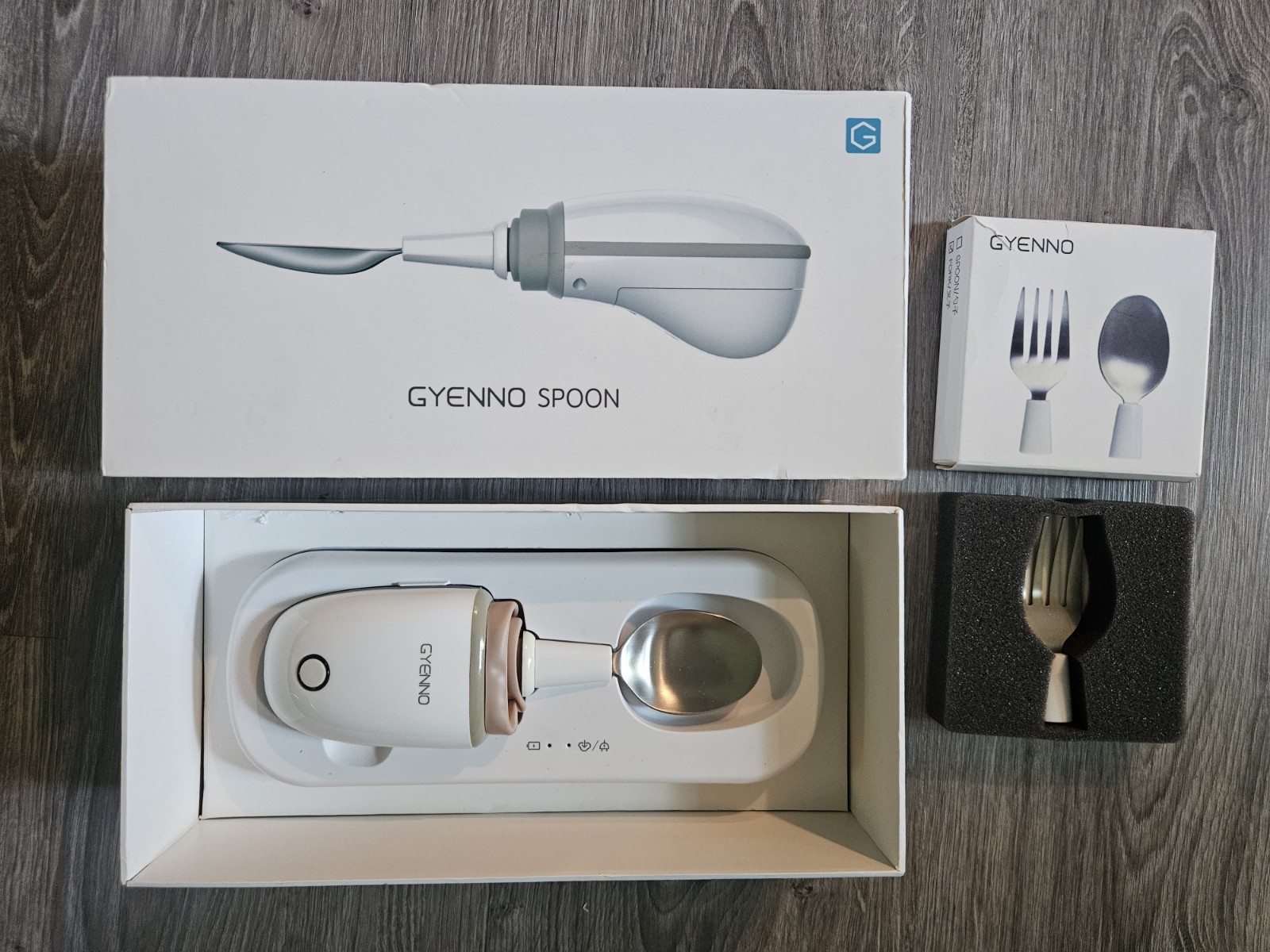 GYENNO Spoon Lite Anti Tremor Spoon Reduced Mobility with Fork Attachment